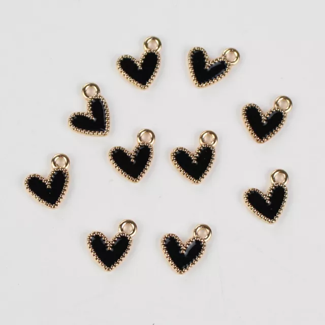 40PCS Assorted Gold Plated Enamel Flower Charms Pendant DIY For