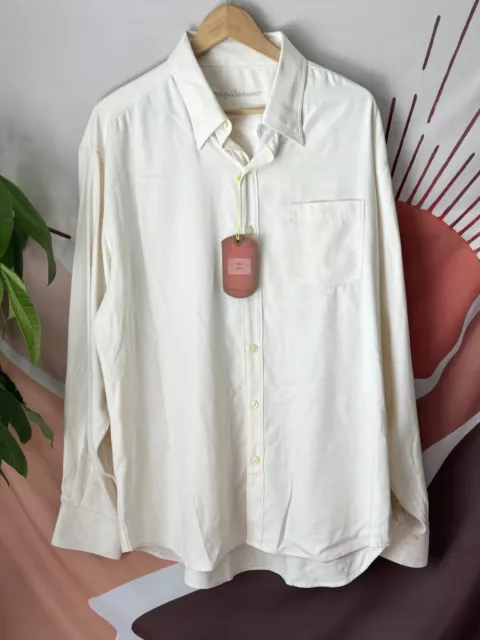 Tommy Bahama Camp Shirt Mens XL Button Up 100% Silk Catalina Twill Coconut NWT