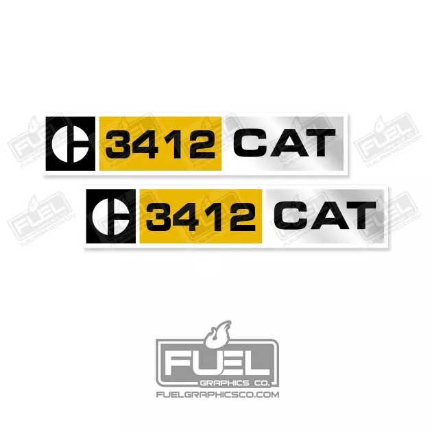 Caterpillar 3412 Diesel Engine Replacement Vinyl Decals Stickers x2