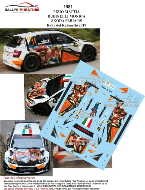 Décalcomanies 1/32 Skoda Fabia Rallye Deutschland 2019 - Modélisme - Marque Rallye Miniature