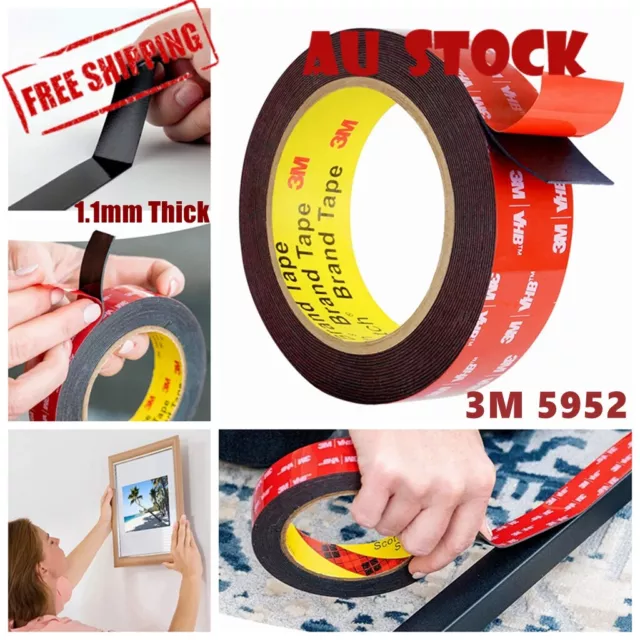 3M VHB 5952 Double Sided Foam Tape 8mm--20mm Automotive Car Adhesive Sticky AU