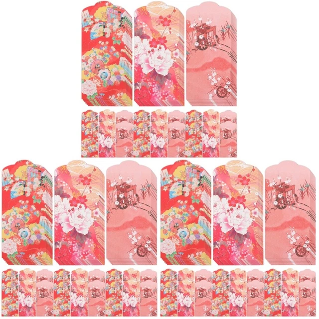 90 Pcs Japanese Style Red Envelope Lucky Money Envelopes Personality Wedding