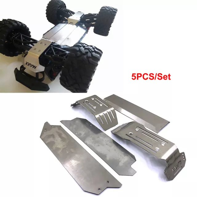 For Traxxas 1/10 MAXX RC Truck Stainless Steel Chassis Armor Skid Plate Guard 5X