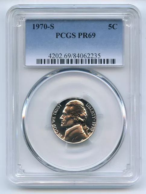 1970 S 5C Jefferson Nickel PCGS PR69