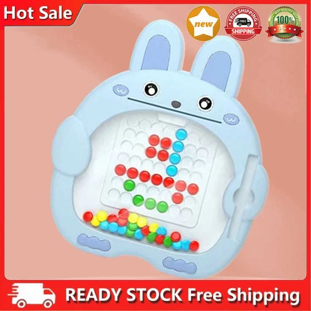 Tablero de dibujo duradero con forma de conejo tablero de arte bola de acero portátil para niños juguetes