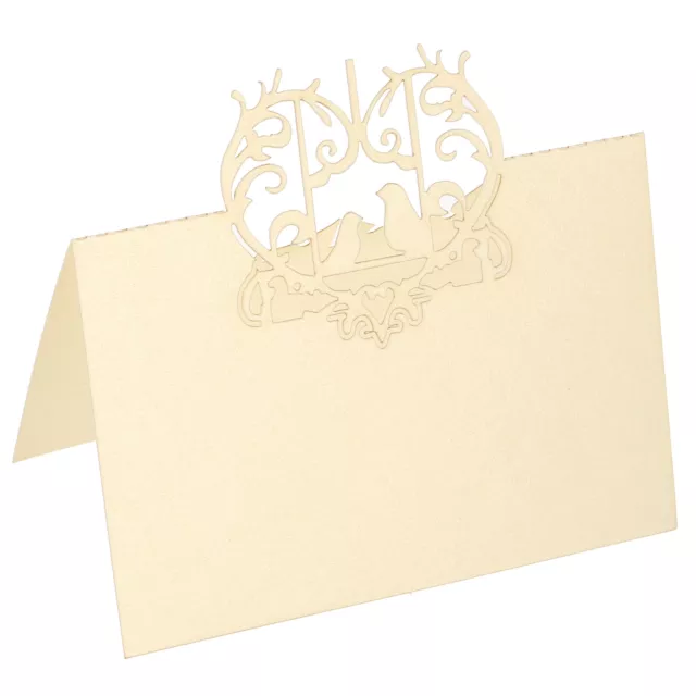 Table Name Place Cards,50Pcs Hollow Pigeon Cut Design Blank Card Light Yellow