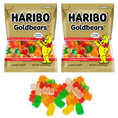 2 Sacs Haribo Gommeux Bears Fruit Moelleux Bonbon Gelé Snack Goldbears 237ml