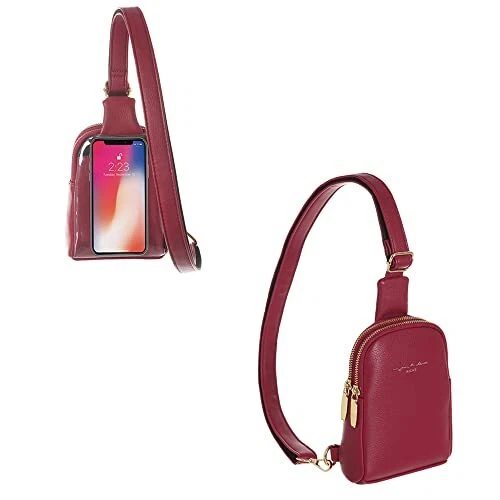 Small Sling Bag, Fanny Packs Purse Vegan Leather Crossbody Bags for Women,