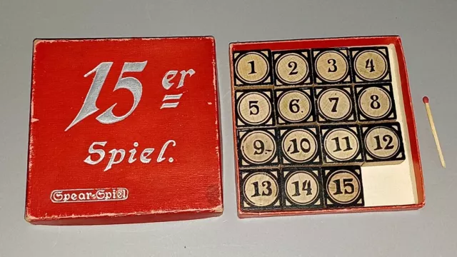 altes 15er Zahlen Spiel Spear & Söhne Holz Schiebespiel Denkspiel Geduldspiel