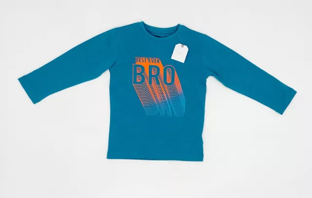 Next Boys Age 2-3 Yrs Long Sleeve Top Best Bro Green 98Cm Bnwt