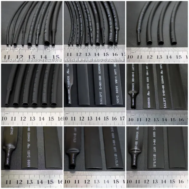 0.6mm-12mm Black 2:1 Heat Shrink Tube Tubing Sleeving Heatshrink Wrap Wire Cable