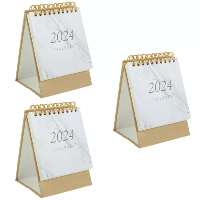 3PCS Dekorative Schreibtischkalender kleiner Schreibtisch Kalender Büro