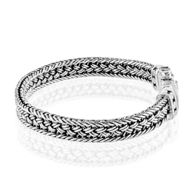 BALI Hand WEAVED Solid 925 Sterling Silver Chain Bracelet 2