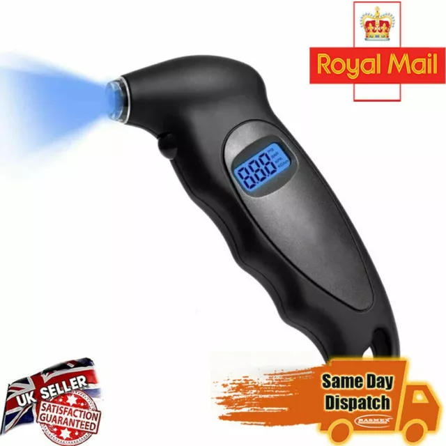 Digital LCD Tyre Tire Air Pressure Gauge Tester Tool for Auto Motorcycle Car UK
