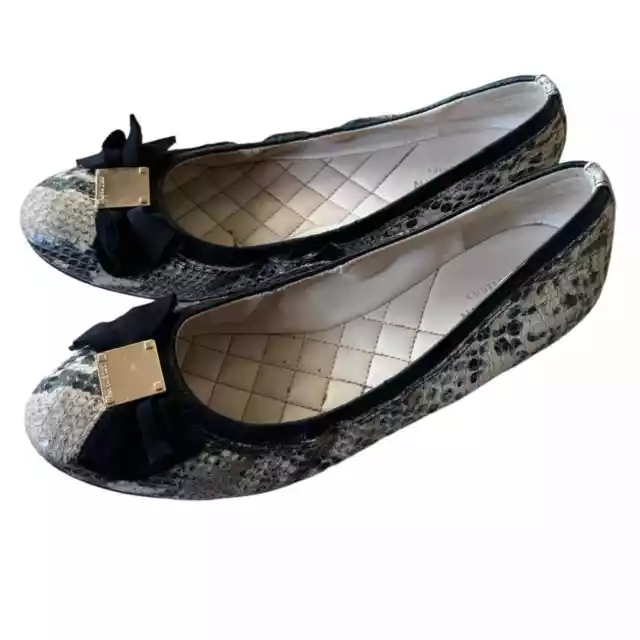 Cole Haan Women's snake print Tali Soft Bow Ballet Flats size 8B