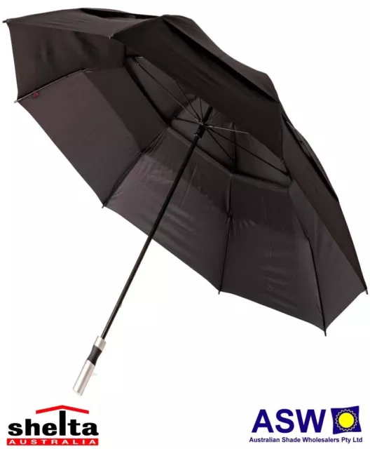 Strathgordon 134 BLACK Wind Vented Shelta Golf Umbrella