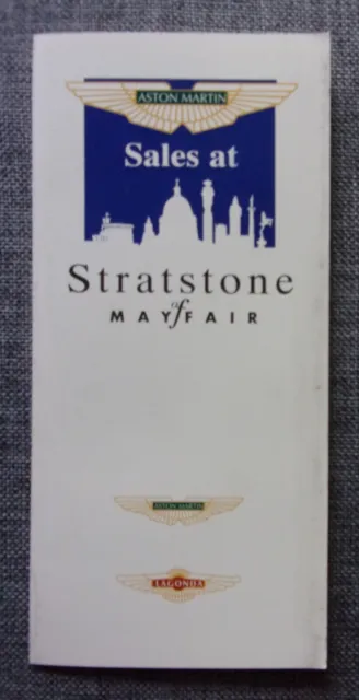 ASTON MARTIN orig 1995 UK Mkt Stratstone Mayfair Brochure - Volante Vantage DB7