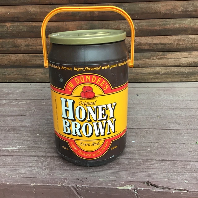 LARGE VINTAGE COOLER ORIGINAL HONEY BROWN LAGER BEER CAN SHAPED PICNIC Sports