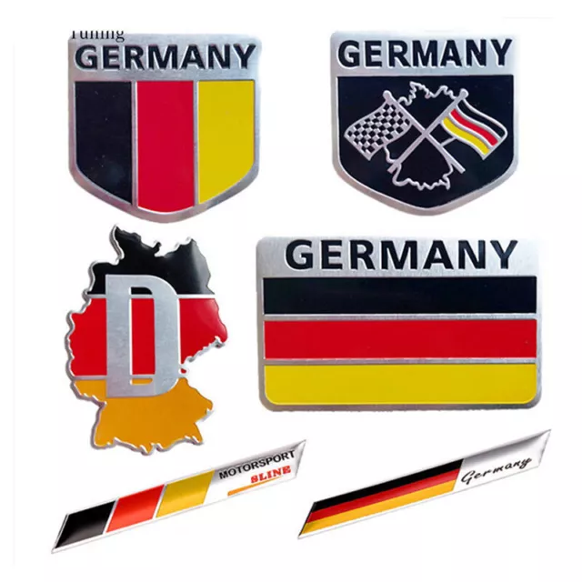 1PCS Metal 3D Germany German Flag Badge Emblem Deutsch Car Sticker DecalY;hw  Sp