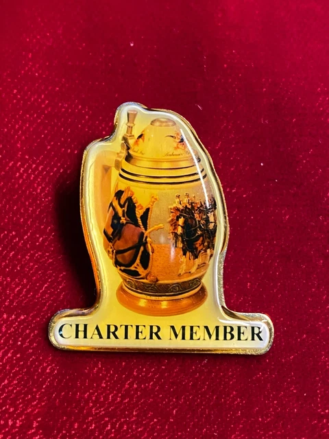 Anheuser Busch Stein Charter Member Epoxy Tie Lapel Pin 1.25" Made USA Brewery