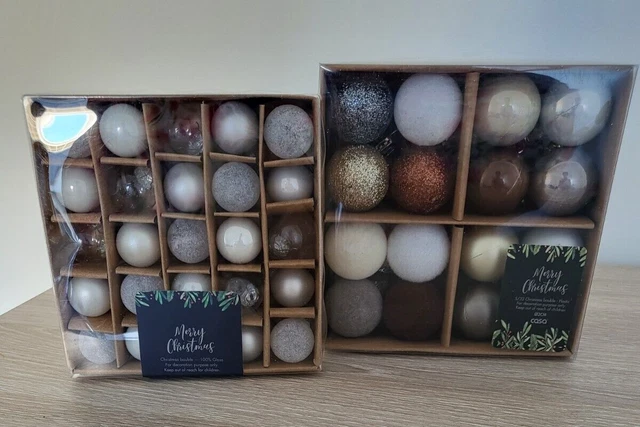 Boite de 4 boules de Noël en verre or 10x10x10 cm