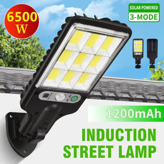 6500W LED Solar Flood Light Motion Sensor Security Wall Yard Street Lamp Outdoor