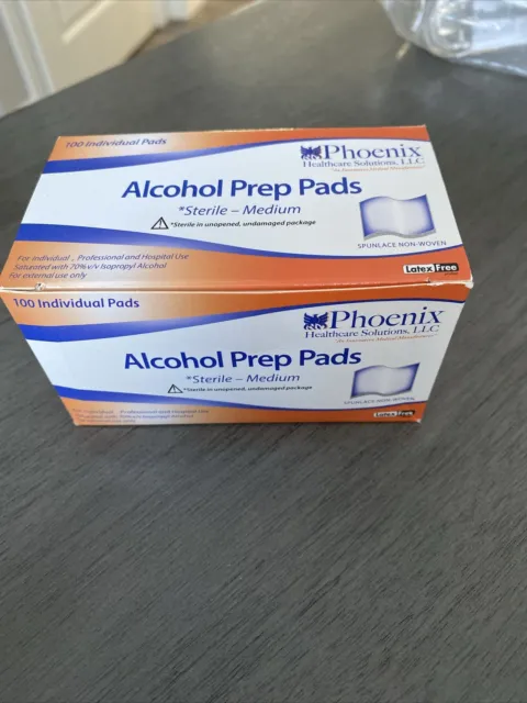Almohadillas de preparación de alcohol Phoenix Healthcare - medianas - estériles - paquete de 100