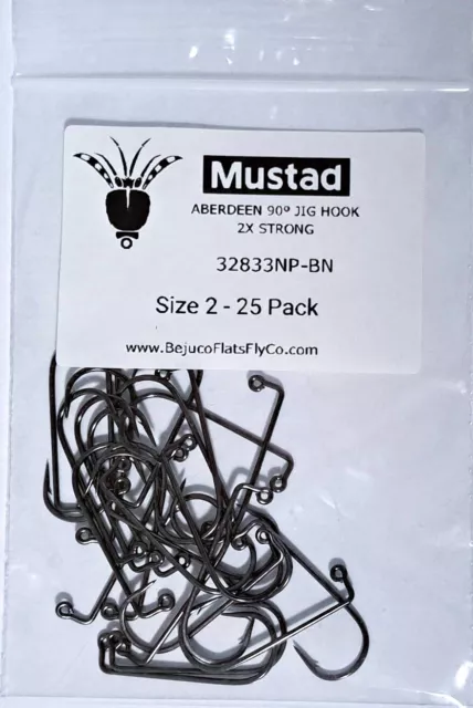 Mustad 34184 O'Shaughnessy Jig Classic Hook, 60 Degree Bend, Sz 5/0 -  Duratin - 100/pk