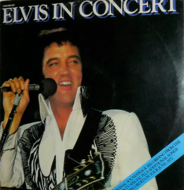 12" Elvis Presley In Concert - 2 Lp Ost Cbs Tv Recorded Tour June 1977 Rca Italy