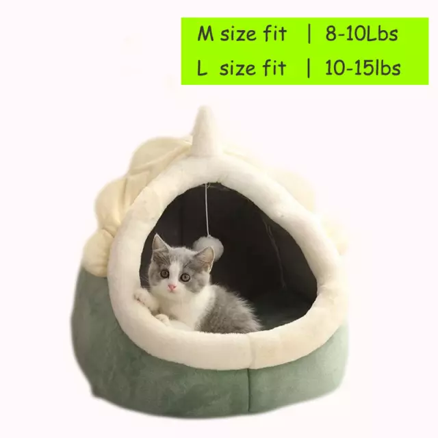 Pet Cat Dog Nest Sleeping Bed House Fluffy Cave Soft Warm Indoor Large Size