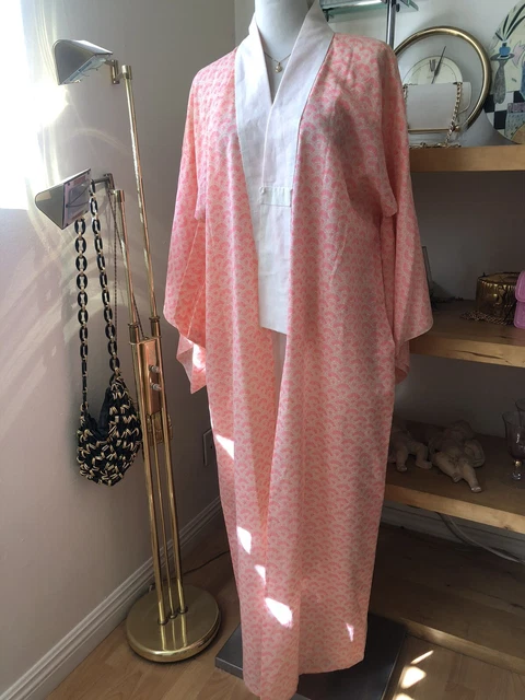 Vintage Japanese Juban kimono Wool  Women's NagaJuban Kimono Robe 2