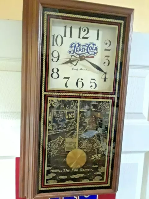 Vintage Pepsi Cola "Golf Theme" Pendulum Wall Clock 2