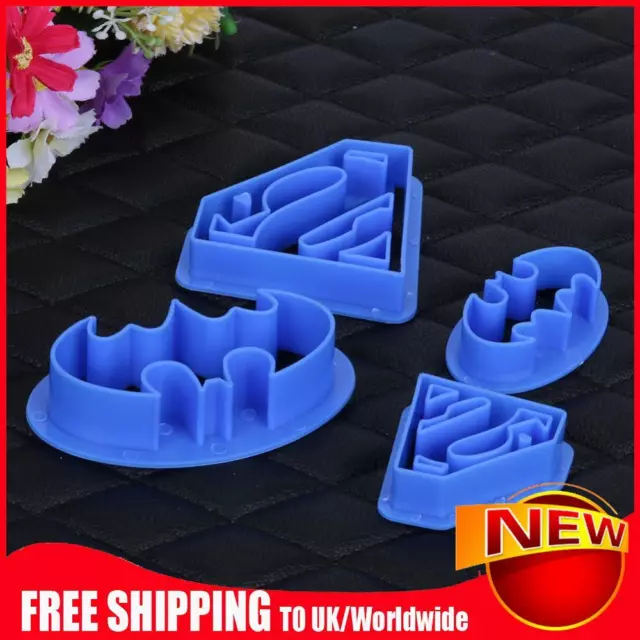 4 pcs Super Hero Batman Superman Cookie Cutters Sugarcraft Cake Decoration