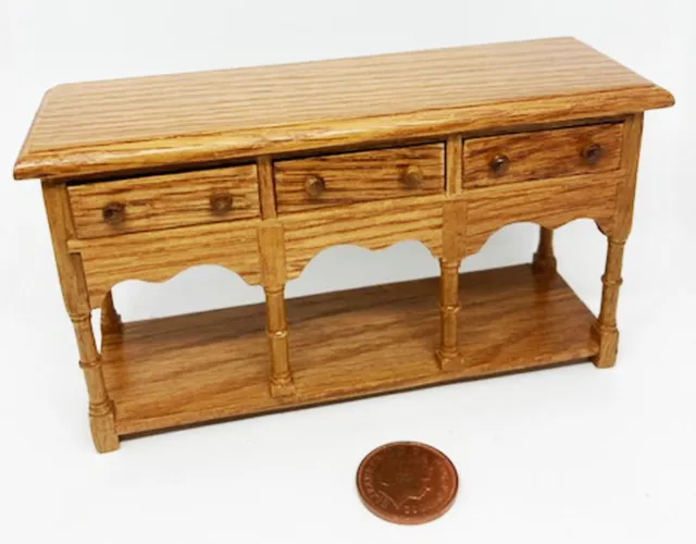 Puppenhaus Eiche Holz Seite Brett Mit 3 Schubladen Tumdee 1:12 Maßstab Miniatur