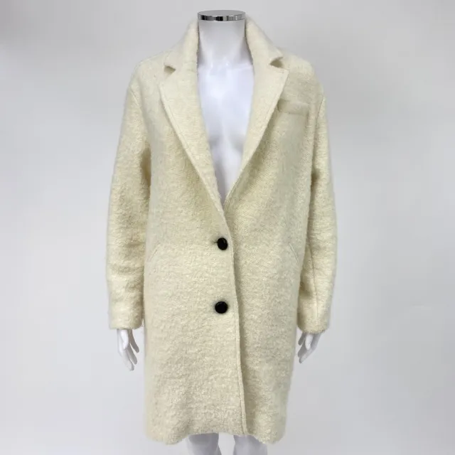 Isabel Marant Etoile Woven Ivory Wool Blend Coat Size 34 UK 6