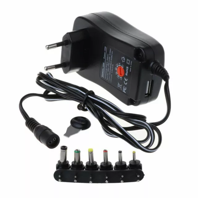 AC/DC Adjustable Voltage Power Supply Adapter 30W 3V 4.5V 5V 6V 7.5V 9V 12V HL