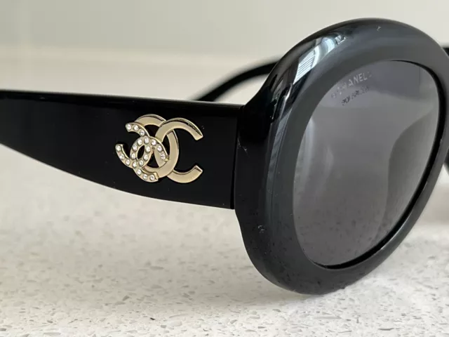 CHANEL 4117-B CRYSTAL CC Black Sunglasses c.101/87 Made In Italy