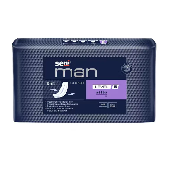 Seni Man Super Level 5, anatomische Windeln, 15 Stück, blitz UPS