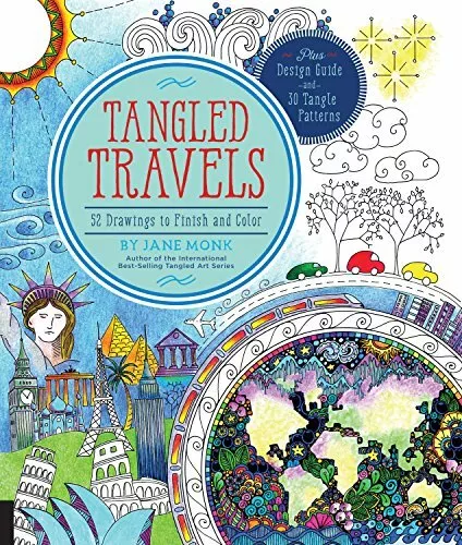 Tangled Travels: 52 Drawings to Finish and Color (Tangl by Monk, Jane 1589239415