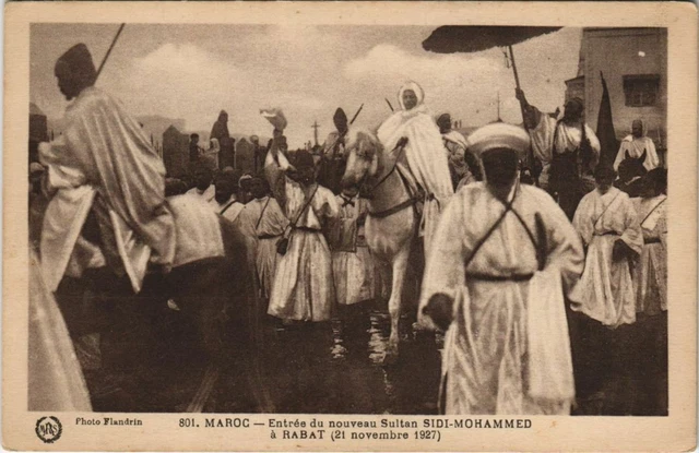 CPA AK MAROC RABAT Entrée du nouveau Sultan (10141)
