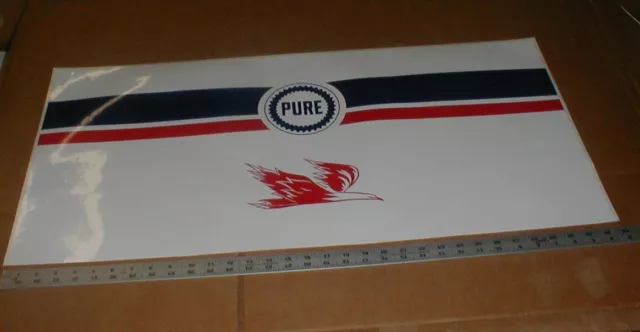 Pure Oil vtg New gas station Gasoline decal sticker 32x15 inch rare NOS vinyl