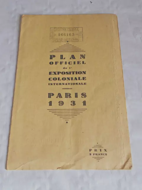 plan officiel Exposition coloniale internationale paris 1931 exhibition stamped