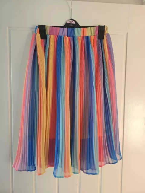 Girls Rainbow Midi Skirt Age 9Yrs Next Bnwt