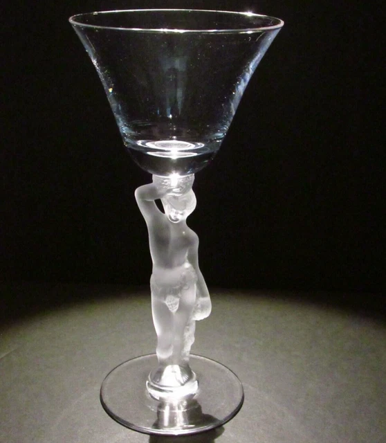 BACCHUS CRYSTAL Figural Wine Glass Statue Figurine Bacchantes Bohemia Martini