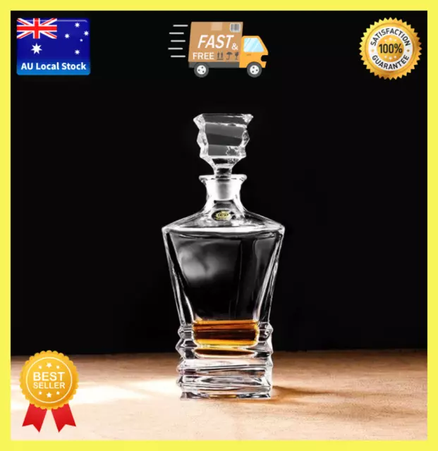 Pressed Design Glass Whisky Decanter Bar Bottle Wine Carafe Tequila Vodka 800ml