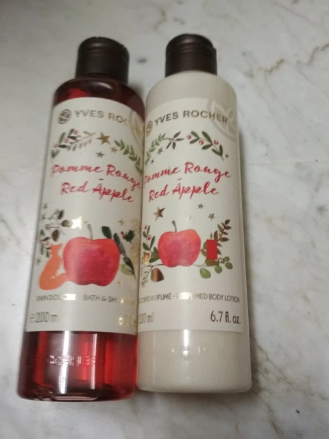 Lot De 2 Produits Yves Rocher Pomme Rouge - Gel Douche + Lait Pour Le Corps - 400ml Chaque - Neuf