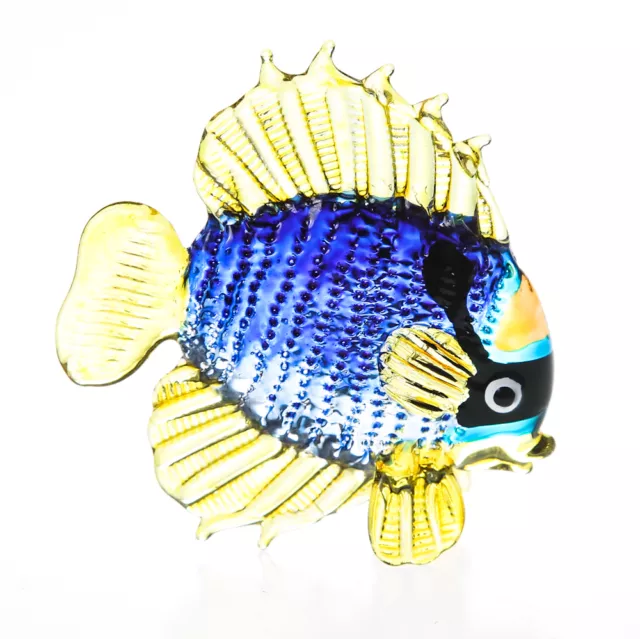 Miniature Hand Blown Glass Blowing Art Blue Tang Fish gift Animal Decor Souvenir 3