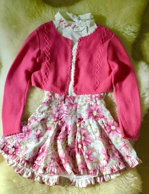Girl 4-5 Designer Sarah Louise Quality Blouse Skirt Easter Outfit Set RRP £85