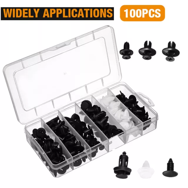 100pc Bumper Fender Hood Moulding Side Garnish Grille Retainer Clip Accessories