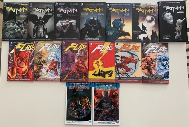 DC New 52 and Rebirth TPB/Hardcovers Lot of 15 (Batman, The Flash, Detective)